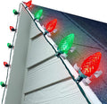 C9 LED Christmas Lights Outdoor, 68 Ft 100 LED C9 String Lights with 100 All in One Clips, Connectable Waterproof Christmas Tree Lights for Outside Roofline Backyard Garden Decor, Red & Green