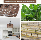 HMVPL Coffee Rattan Chandeliers for Dining Room, 5-Light Coastal Chandelier with Wicker Lampshade, Large Farmhouse Light Fixture, Boho Dining Room Chandelier for Island Kitchen Bedroom Living Room