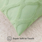 decorUhome Throw Pillow Covers 16x16 Inch Set of 2, Soft Plush Faux Fur Wool Sage Green Couch Pillow Covers, Decorative Neutral Pillow Cases for Bed Sofa Living Room Home Decor