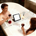 Premium Non-Slip Acrylic Bathtub Tray | Universal Spa Caddy for Tablets, Books & Wine | Fits Most Standard Tubs, Bath Essentials Holder 34”