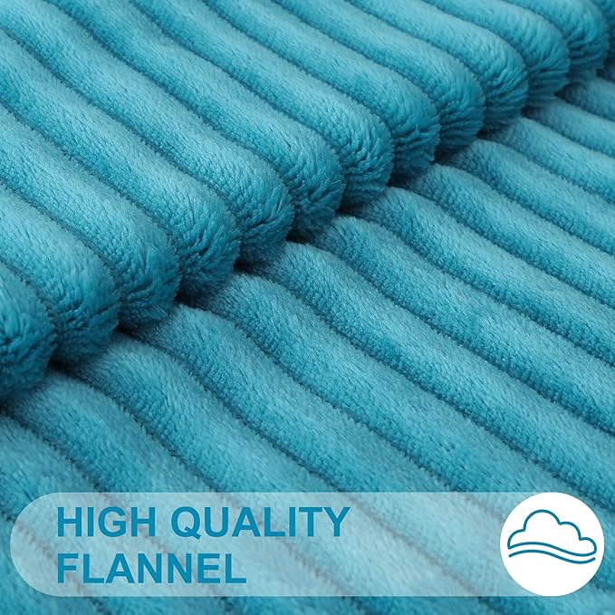 Simmore Decorative Throw Pillow Covers 18x18 Set of 2, Soft Natural Plush Flannel Double-Sided Fluffy Couch Pillow Covers for Sofa Living Room, Teal