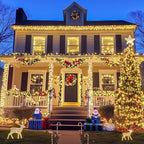 JMEXSUSS 2 Pack Solar Christmas Lights Outdoor - Total 400 LED 151FT Solar String Lights Outdoor Waterproof, 8 Modes Warm White String Light for Outside Patio Yard Tree Garden Christmas Decorations