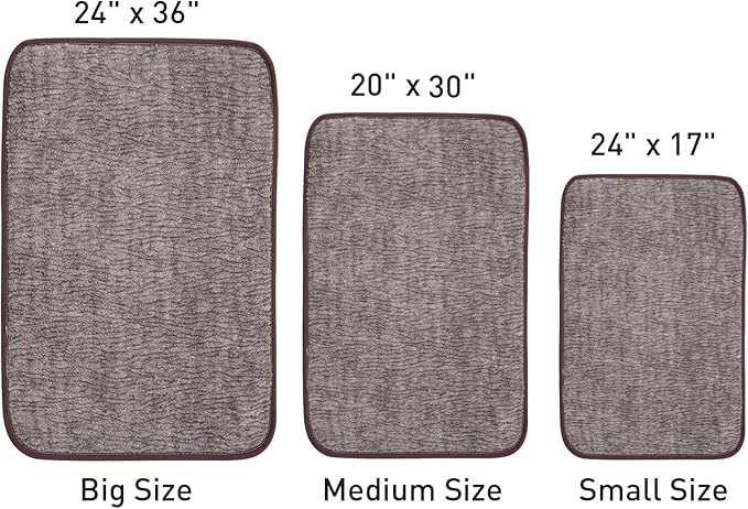 Bath Mats 36x24 Non-Slip Absorbent Bathroom Rug, Quick Dry Machine Washable Shower Tub Mat with Rubber Backing, Soft Floor Carpet for Bathroom Decor Bark Brown