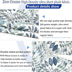 Decorative Throw Pillow Covers Set of 2 Blue Green Small Leaves Pillow Covers 18x18 inch Soft Short Plush Square Floral Throw Pillows,Farmhouse Outdoor Pillow Covers for Couch Living Room