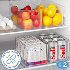 STORi Bliss 10" x 6" Open Clear Pantry Organizer Bin, Set of 2, Plastic Containers with Handle for Kitchen, Fridge, Cabinet, Closet, Bathrom, Undersink Storage Made in USA