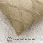decorUhome Throw Pillow Covers 20x20 Inch Set of 2, Soft Plush Faux Fur Wool Khaki Couch Pillow Covers, Decorative Neutral Pillow Cases for Bed Sofa Living Room Home Decor