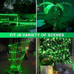 JMEXSUSS 2 Pack Green Halloween Lights, Each 33ft 100 LED Green Solar Lights Outdoor, Waterproof Solar Fairy String Light for Outside Patio Garden Party Tree Christmas Halloween Decorations