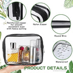 Weewooday 12 Pieces Clear Makeup Bags Cosmetic Storage Bags PVC Zipper Pouches Travel Waterproof Makeup Plastic Case for Women Organizing Toiletries Traveling Bathroom