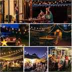Outdoor String Lights 60ft LED Hanging Globe Patio Lights with G40 Shatterproof Bulbs(20+2 Bulbs), Waterproof Connectable Hanging Light for Indoor Outdoor Decor Garden Camping Backyard Porch