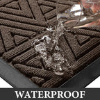 Yimobra Large Door Mat 47x32, All-Weather Waterproof Non-Slip Welcome Matt Outdoor, Heavy Duty Non Slip Doormat for Entryway for Patio and Garage Indoor, Easy Clean, Brown