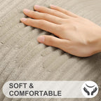 Simmore Decorative Fall Throw Pillow Covers 26x26 Set of 2, Soft Natural Plush Flannel Double-Sided Fluffy Couch Pillow Covers for Sofa Living Room, Khaki