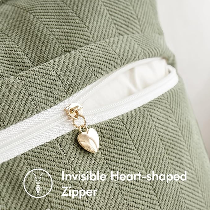 MIULEE Pack of 2 Sage Green Decorative Pillow Covers 16x16 Inch Soft Chenille Luxurious Couch Throw Pillows Farmhouse Cushion Covers with Elegant Design for Sofa Bedroom Living Room Home Decor