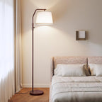 SUNMORY Floor Lamps for Living Room, 9W Bulb Included, Lamp for Bedroom with Adjust Head, Standing Lamp with Rotary Switch, 0-100% Dimmable Floor Lamp for Living Room Bedroom Office Nursery, Brown.