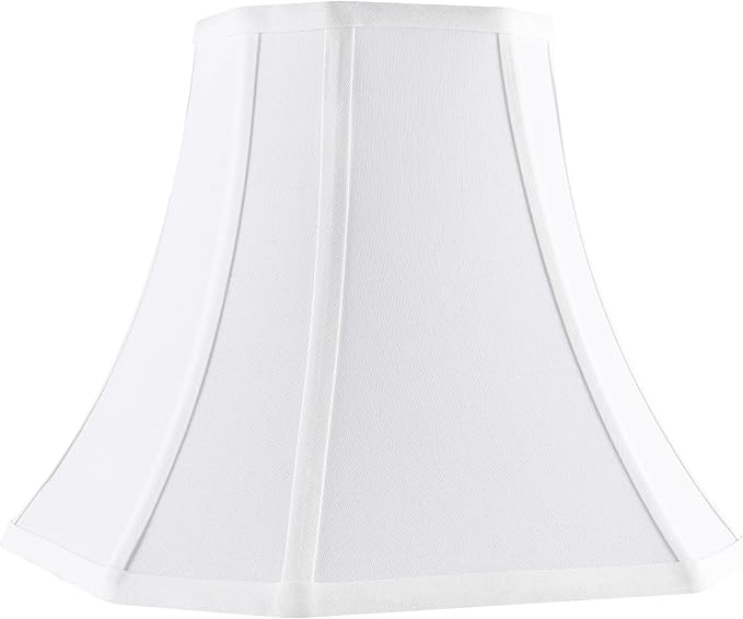 White-Ivory Square Cut Corner Bell Lamp Shade Medium Lampshade 6.5``Top×13``Bottom×10.6``Hight(Spider) Modern Lamp Shade for Table & Floor Lamp - Lampshade Replacement