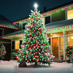 KNONEW 600ft 1500 LED String Lights Outdoor Christmas Lights 8 Modes & Timer Fairy Light Plug in Waterproof LED String Lights for Xmas Yard Tree Wedding Party Holiday Decorations (Red and Green)