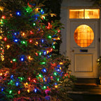 Dazzle Bright C6 Christmas String Lights, 100 LED 33 FT Waterproof Green Wire Fairy Lights, 8 Modes Christmas Lights for Indoor Outdoor Home Yard Xmas Tree Decorations (Multi-Colored)