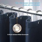 AmazerBath Waffle Shower Curtain, Navy Blue Fabric Shower Curtain with Waffle Weave, Heavy Duty Hotel Quality, 72 x 72 Inches
