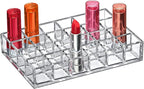 Amazing Abby - Allure - 24-Slot Acrylic Lipstick Organizer, Lipstick Holder, Lip Gloss Holder, Cosmetic Storage Display, Perfect Storage Solution for Drawer and Vanity (Slot Size: 1.0" x 1.0")