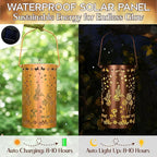 FLAGWIX Sympathy Gifts for Loss of Loved One - Christmas Memorial Solar Lanterns Outdoor Waterproof Decor - Hummingbird Gifts for Women, Memorial Gift for Mom Grandma, Decorative Lantern for Garden