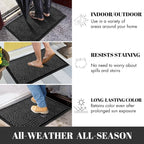 Yimobra Large Door Mat 47x24, All-Weather Waterproof Non-Slip Welcome Matt Outdoor, Heavy Duty Non Slip Doormat for Entryway for Patio and Garage Indoor, Easy Clean, Black