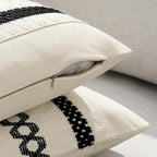 MIULEE Set of 2 Black Boho Decorative Pillow Covers 18x18 Inch Farmhouse Rustic Couch Throw Pillows Modern Spring Cotton Cushion Covers Retro Cute Macrame Woven Home Decor for Bed Sofa Chair