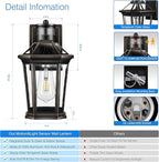 VIANIS Motion Sensor Outdoor Wall Lantern, Black Waterproof Dusk to Dawn LED Exterior Wall Sconce, Anti-Rust Aluminum Modern Outdoor Lights Fixtures Wall Mount for Porch, Entryway, Garage, Front Door