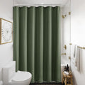 75 Inch Bathroom Shower Curtain Olive Green Boho Farmhouse Vintage Rustic Country Shower Curtains for Bathroom Linen Textured Water Repellent Fabric Drapes with Hooks Sets 72x75 Inches Long