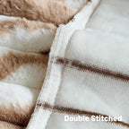FUTEI Brown Decorative Throw Pillow Covers 12x20 Inch Set of 2, Soft Tie-Dye Faux Rabbit Fur Striped Texture Pillow Case, Modern Home Decor for Couch Bed Living Room