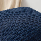 Kevin Textile Set of 2 Decorative Pillow Cover Solid Striped Corduroy Plush Velvet Cushion Cover for Couch 50cm 20 x 20 Inch Navy Blue