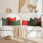 MIULEE Textured Boucle Throw Pillow Cover Christmas Dark Green Accent Solid Lumbar Pillow Case Decorative Soft Pack of 1 Couch Cushion Chair Sofa Bedroom Livingroom Home Decor,18x18 Inch
