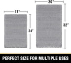 H.VERSAILTEX Waffle Bath Mat Super Absorbent Bathroom Mats Non Slip Bath Rugs for Bathroom Floor Machine Washable Ultra Soft Bathroom Rugs for Beside Tub, (32 x 20 Plus 24 x 17 - Inches, Dove)