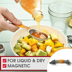 Spring Chef Magnetic Measuring Spoons Set, Dual Sided, Stainless Steel, Fits in Spice Jars, Mango, Set of 8, 2 Pack