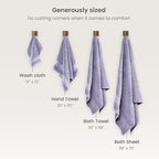 BIOWEAVES 100% Organic Cotton 700 GSM Plush Luxury Bath Towels for Bathroom 30" x 58" GOTS Certified - Lavender, Pack of 2