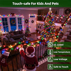 1500 LED Chrstmas Lights, 470ft Outdoor Christmas String Lights with 12 Modes, Multicolor LED String Lights with Timer Dimmable Waterproof for Tree Fence Garden Xmas Wedding Party Holiday Decorations