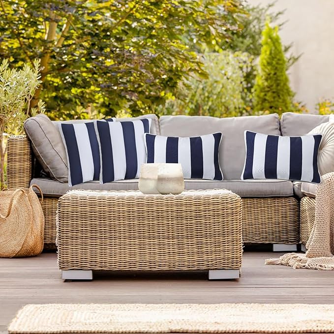 JMGBird Pack of 2 Decorative Pillows with Inserts Outdoor Pillows for Patio Furniture,18x18 Inch Throw Pillow for Couch, Bed, Sofa, Bench, Chair