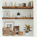 Vivelove Floating Shelves 10 inches Deep, Long 36 x 10 x 1.8 Wall Shelves for Bedroom, Living Room, Kitchen, Office, Bathroom Farmhouse Shelf Home Decor with Invisible Bracket, Rustic Brown