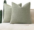 MIULEE 20x20 Inch Decorative Pillow Covers for Couch Bed Set of 2 Textured Boucle Neutral Winter Throw Pillows Sage Green Accent Solid Cushion Pillowcases Sofa Livingroom Home Decor