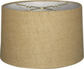 Royal Designs, Inc. HB-610-18BL Shallow Drum Hardback Lamp Shade, 17 x 18 x 11.5, Burlap