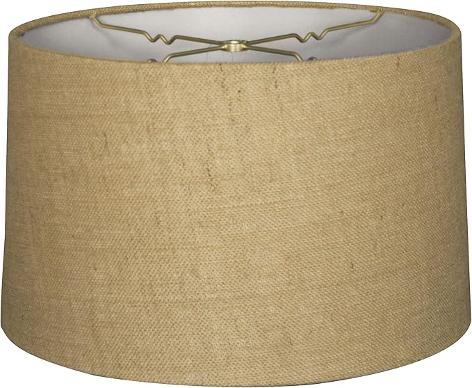 Royal Designs, Inc. HB-610-18BL Shallow Drum Hardback Lamp Shade, 17 x 18 x 11.5, Burlap