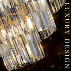 Modern Crystal Chandeliers,Gold 20” Round Chandeliers for Dining Room 3 Tiers 7 Lights Luxury K9 Crystal Ceiling Pendant Light Fixture for Foyer Bedroom Closet