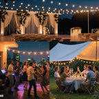 HJQ 60FT Solar String Lights Outdoor Waterproof, Patio Lights Solar Powered with Remote & USB Port, 20+1 LED Shatterproof Bulbs, 3 Light Modes, Dimmable Solar Hanging Lighting for Camping Yard Garden