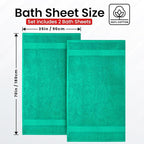 Infinitee Xclusives– Luxury Bath Sheets Towels – 2 Pack 600 GSM (35X70 Inches)– 100% Ring Spun Cotton Large Bath Towels for Bathroom (Vivid Green, Bath Sheet Pack of 2)
