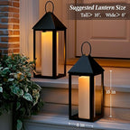 4" x 14" White Large Waterproof Outdoor Flameless Candles Battery Operated LED Flickering Pillar Candles with Remote and Timer for Indoor Outdoor Lanterns, Long Lasting, Set of 2