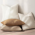 MIULEE 16x16 Inch Christmas Decorative Pillow Covers for Couch Bed Set of 2 Textured Boucle Neutral Winter Throw Pillows Natural Beige Accent Solid Cushion Pillowcases Sofa Livingroom Home Decor
