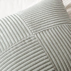 MIULEE Silver Grey Corduroy Pillow Covers Pack of 2 Boho Decorative Spliced Throw Pillow Covers Soft Solid Couch Pillowcases Cross Patchwork Textured Cushion Covers for Living Room Bed Sofa 12x20 inch
