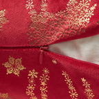 Topfinel Christmas Pillow Covers 18x18 Set of 2,Xmas Velvet Snowflake Reindeer Decorative Pillow Case Winter Holiday Decor for Home Couch,Red and Gold