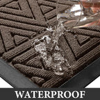 Yimobra Large Door Mat 36x24, All-Weather Waterproof Non-Slip Welcome Matt Outdoor, Heavy Duty Non Slip Doormat for Entryway for Patio and Garage Indoor, Easy Clean, Brown
