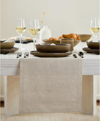 Solino Home Linen Natural Table Runner 90 Inches Long - 100% Pure Linen 14 x 90 Inch Table Runner for Dining, Fall, Autumn, Thanksgiving, Christmas, Holiday - Fete