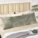 PHF Truly Velvet Zippered Body Pillowcase, No Insert, 1 Pack Ultra Soft Breathable Pillow Sham Cover with Zipper, 20"X 54" Long Luxury Cozy Warm Fuzzy Flannel Body Pillow Case, Smokey Olive