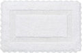 Savi Home Cotton Crochet Bathmat with Antiskid 21x34 White, 100% Pure Cotton, Super Soft White, Plush & Absorbent, Hand Tufted Heavy Weight Construction, Full Reversible Step Out Rugs